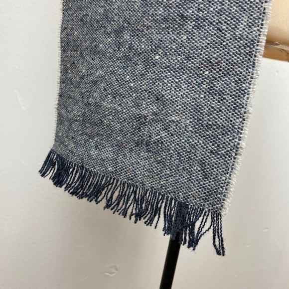 John Molloy Wool Scarf, Blue, Made in Ireland - Picture 3 of 6